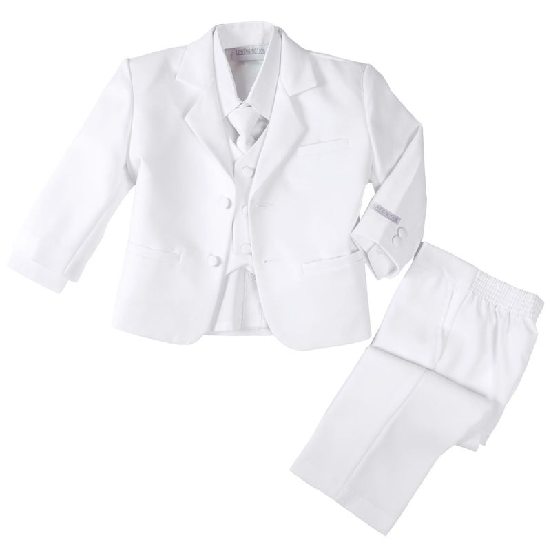 Spring Notion Baby Boys' Classic Fit Formal White Dress Suit Set 3T - Image 1